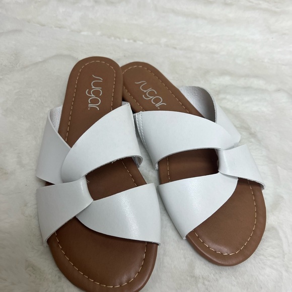 SUGAR Womens White Woven Olena Slip On Slide Sandals 7 M - Picture 6 of 6